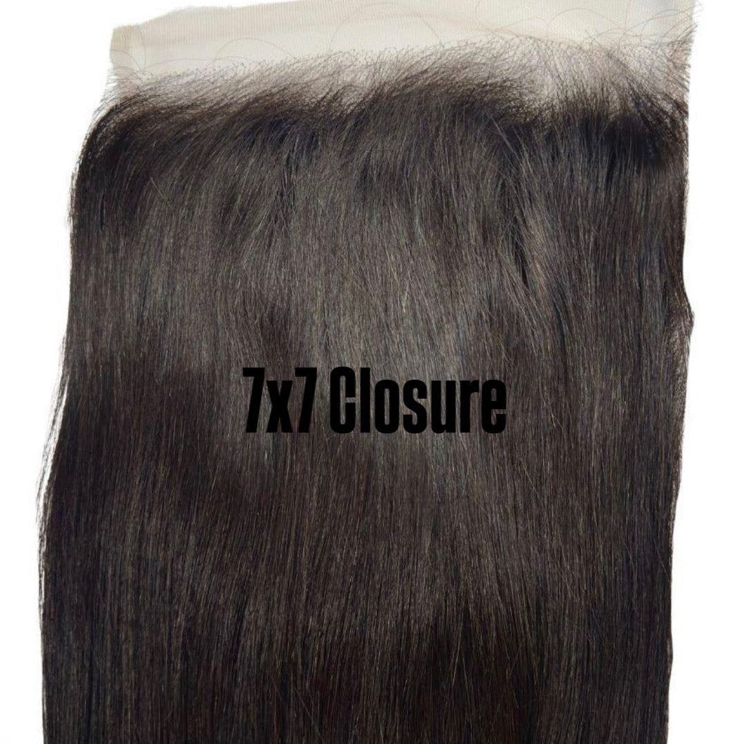 RAW Indian Straight HD closure - 2x6, 5x5, 6x6, 7x7